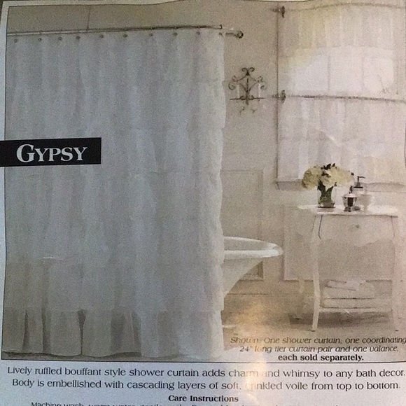 GYPSY FABRIC SHOWER CURTAIN New - Picture 3 of 5